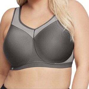 Glamorise Sport Elite Performance 36G WonderWire Gray Sports Bra! NEW!